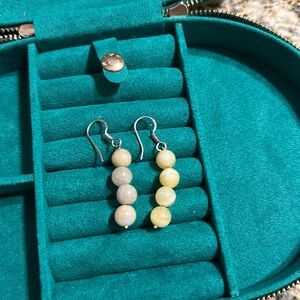 NWOT 925 Yellow Calcite Beaded Drop Earrings